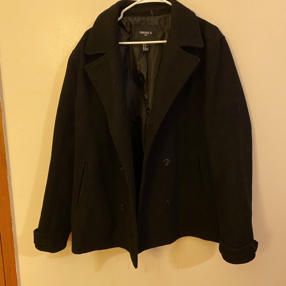 Mens Forever 21 Pea Coat Large